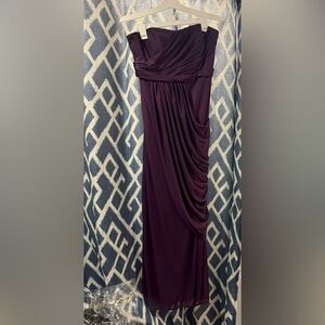 David’s Bridal Plum Strapless Bridesmaid Dress Size 12